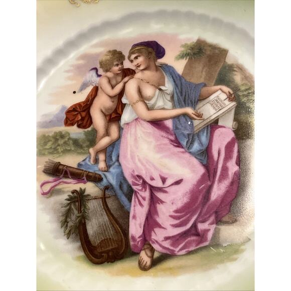 Victoria Austria Porcelain 9.75" Plate Cherub scene Classical - Picture 2 of 4